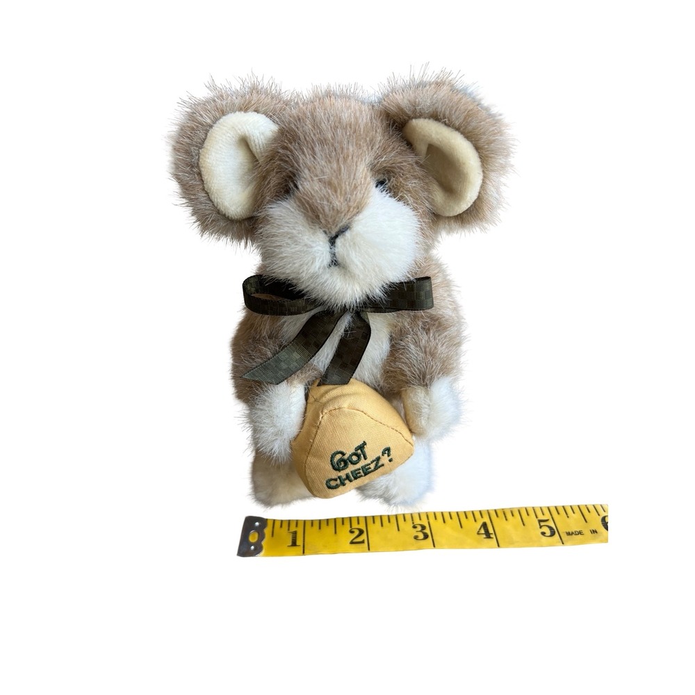VTG Boyds 2000 Collection Mouse Plush Got Cheez Brown White Fuzzy Poseable Gift - Picture 8 of 12
